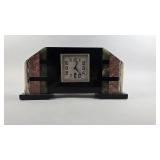 Art Deco Style Stone Inlay Mantel Clock