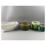 Vtg Ceramic Pottery Planters
