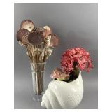 Coastal Shell Bouquet & Ceramic Shell Vase