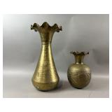 Vintage Handcrafted Brass Vases (2)