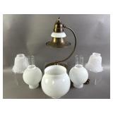 Vtg Brass Lamp w/Various Lamp Shades