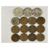 Buffalo Nickels and Indian Head Cents (Pennies)