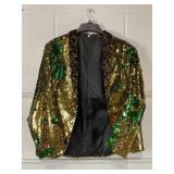 Menï¿½s Gold & Green Sequin Party Blazer