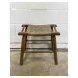 Rustic Woven Wood Stool