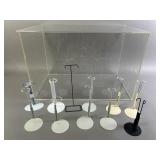 Plexiglass Covered Display Case & Display Stands