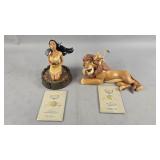 Tribute Series Pocahontas and Lion king Figurines