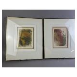 Signed Botanical Relief Block Print Artwork
