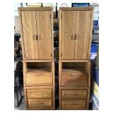 Vintage Modular Oak Storage Towers