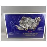 Framed/Signed Zora Arkus-Duntov V8 Engine Poster