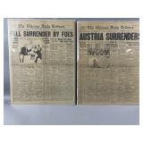 1918 The Chicago Daily Tribune Newspaper Poster
