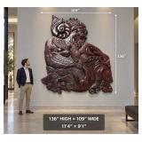 Large Historic Carved Wood Poseidon Wall Sculpture