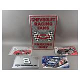 NASCAR License Plates & Decorative Chevrolet Sign