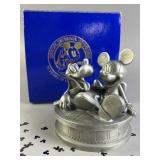 1998 Disney Pewter Mickey & Pluto Trinket Box