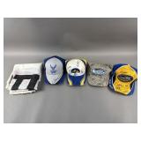 Signed NASCAR Hats & Charlotte Motor Speedway Flag