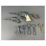 Vintage Metal Toy Guns and Bottle Openers