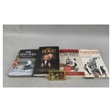 Signed Guy Lafleur Card and Hockey Book Collection