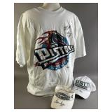 Signed MSU Hats & Signed Detroit Pistons T-shirt