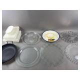 Vintage Glass Serving Trays, Tupperware & More