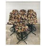 Seven Wine Themed Tapestry Swivel Bar Stools