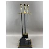 Cast Iron & Polished Brass Fireplace Tool