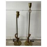Rare MCM Rembrandt Lamp Co Brass Floor Lamp Pair