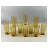 Anchor Hocking Honeycomb Amber Glass Tumblers