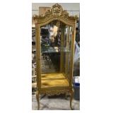 French Rococo Style Gold Leaf  Curio Cabinet