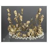 Antique French Art Nouveau Wax Flower Crown