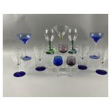 Assortment of Vtg-style Colored & Clear Glassware