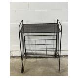 MCM Rolling Metal Record Stand & Utility Cart
