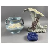Red Wing Pottery Cornucopia Vase & More