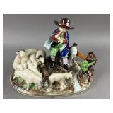 Antique German Capodimonte Shepard Boy Sculpture