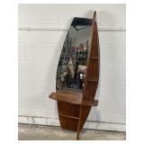 MCM Belart Wooden Wall Mirror w/Tiered Shelving