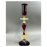 Murano Glass Mid Century Dolphin Candle Holder