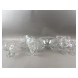 Vintage Etched Clear Glass Bowls, Goblets & More