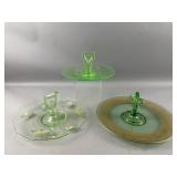 Vintage Uranium Center Handled Plate & More