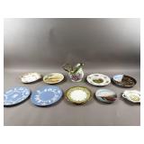 Vtg Hand Painted Cider Jug & Collector Plates