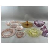 Vtg Etched Fostoria Center Handle Tray & More
