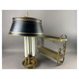 Brass Bouillette Lamp & Hollywood Regency Shelf