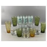 Vintage MCM Aqua Sunflower Tumblers & More