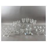 Vtg Crystal Pedestal Prism Candle Holder & More