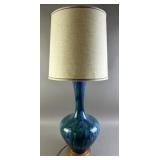 MCM Ceramic Blue & Green Drip Glaze Table Lamp
