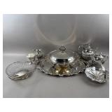 Vintage Silver Plated Tea Set, Serving Tray & More