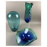Vintage Blues & Greens Beautiful Art Studio Glass