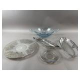 Vintage Winged Blue Glass Console Bowl & More