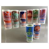 1964 New Yorkï¿½s World Fair 8 Frosted Tall Glasses