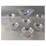 Vtg Hand-painted Berry Pedestal Bowls & More