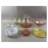 Vintage Uranium Depression Glass Bowl & More