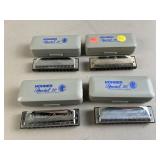 Four Hohner Special 20 German Made Harmonicas