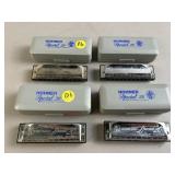 Four Hohner Special 20 German Made Harmonicas